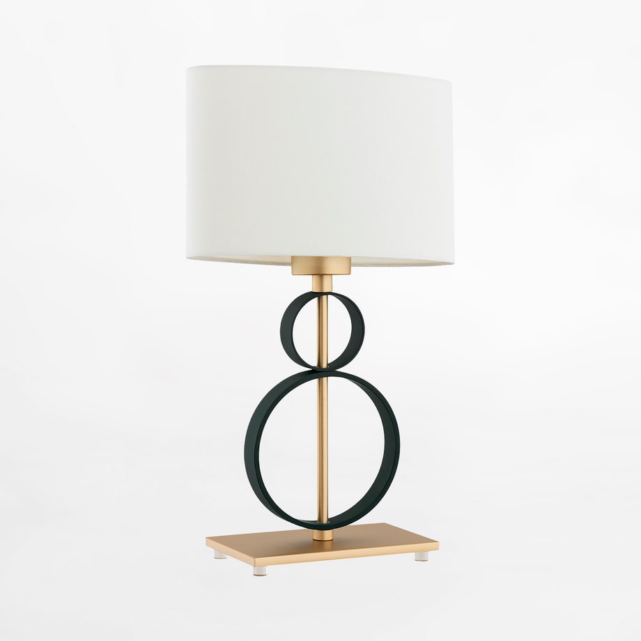 Lampa stołowa z abażurem czarno-złota PERSEO - 1