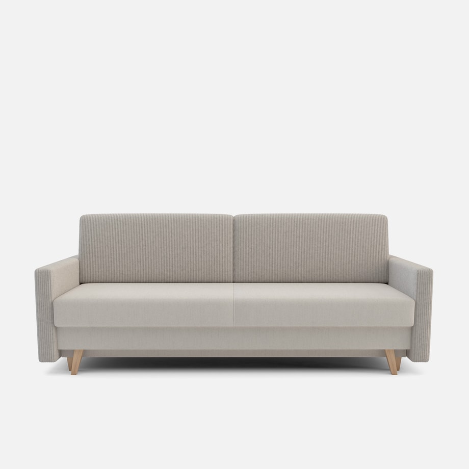 Sofa rozkładana 3-osobowa beżowa LISA - 1