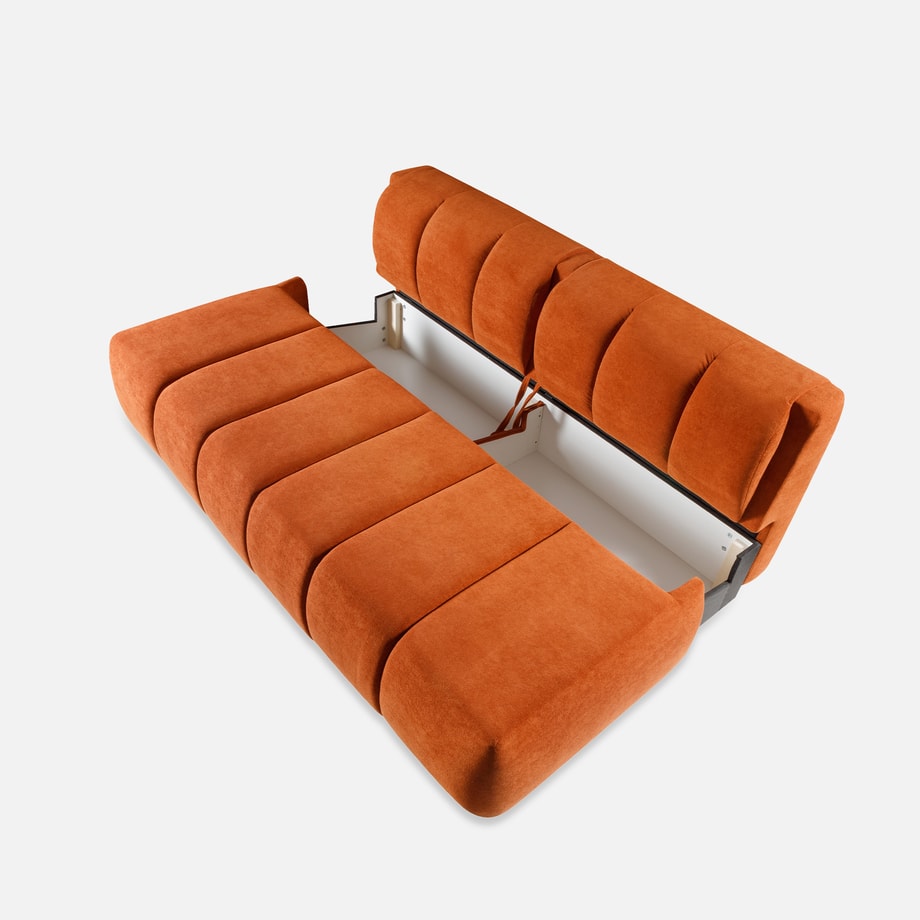 Sofa 3-osobowa rozkładana pomarańczowa DERI - 2