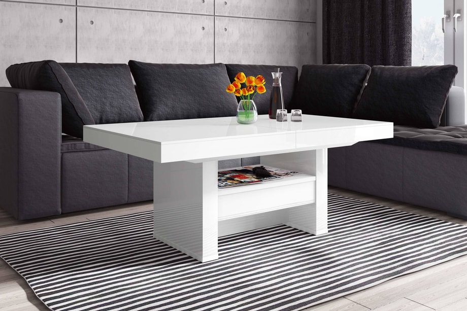 Ławostół z szufladą AVERSA LUX połysk biały - 4