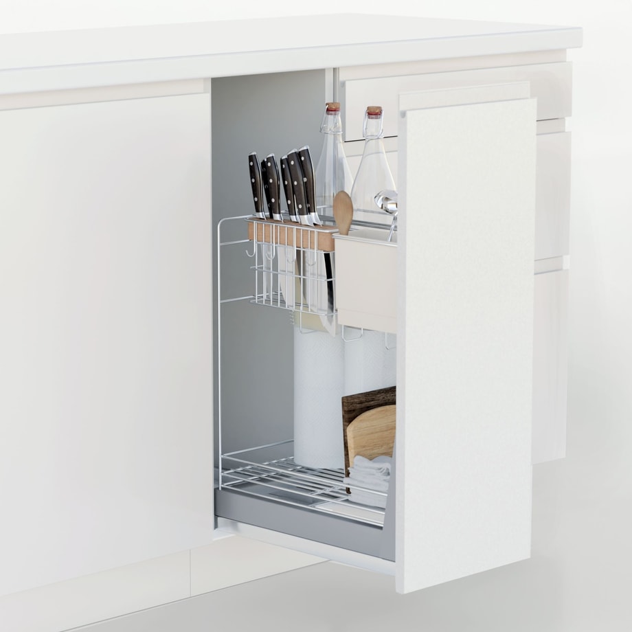 Cargo podblatowe do szafki 30 cm, front wysuwny, chrom - 1