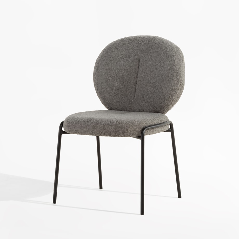 Krzesło boucle szare MALBA - 1