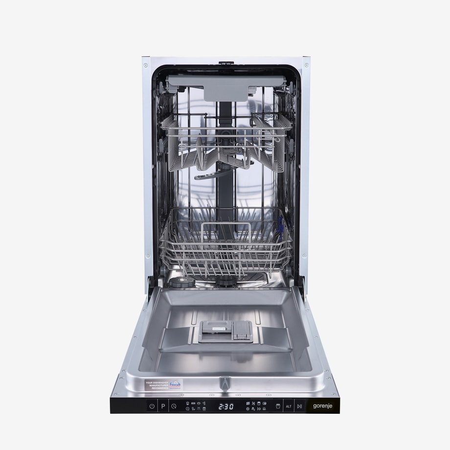 GORENJE 45 GV583C11 to niewielka szerokość - 44,8 cm oraz duża pojemność - 10 kompletów naczyń.