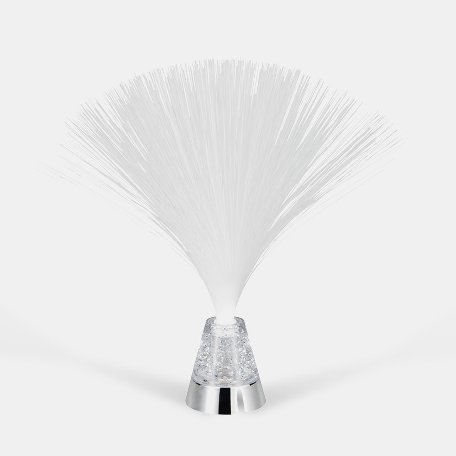Lampa stołowa ledowa z włóknami świetlnymi widoczna od przodu.