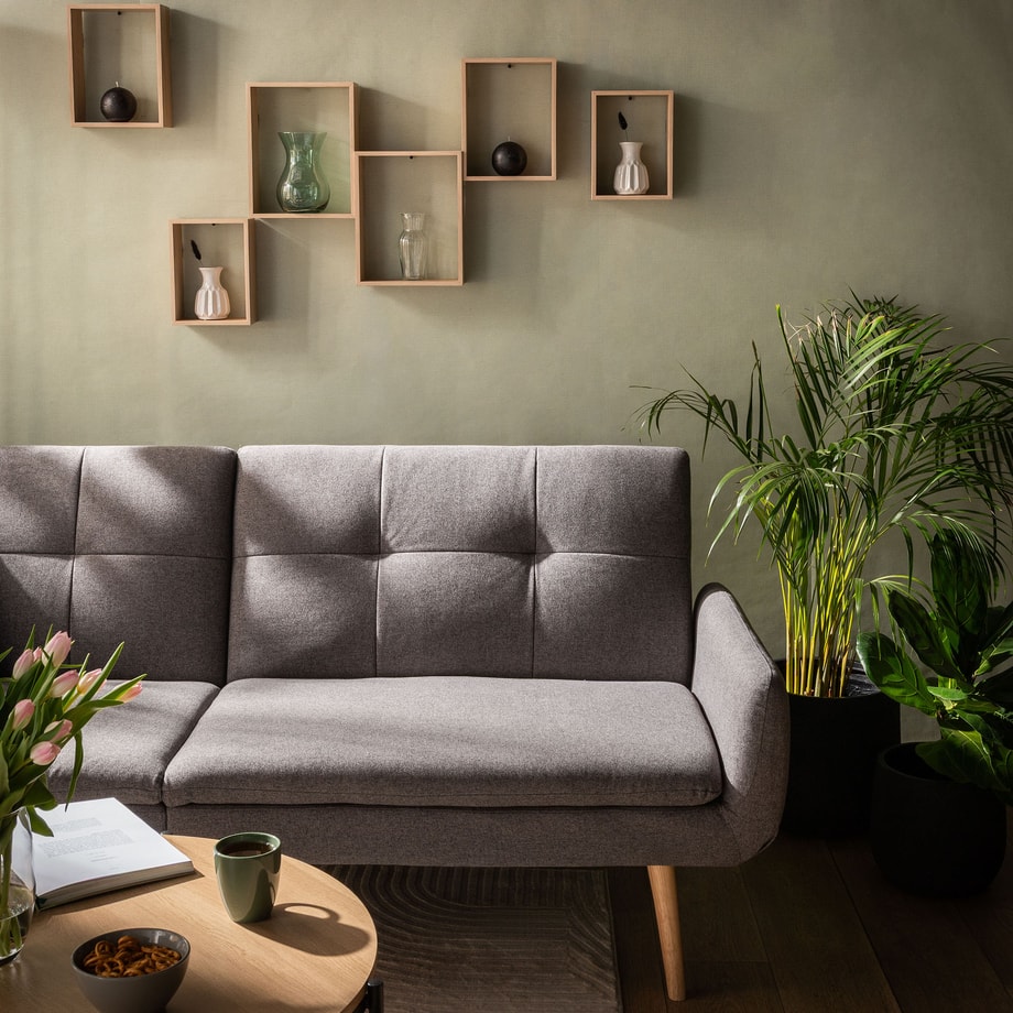 Sofa podwójnie rozkładana szara LUBERTO - 2