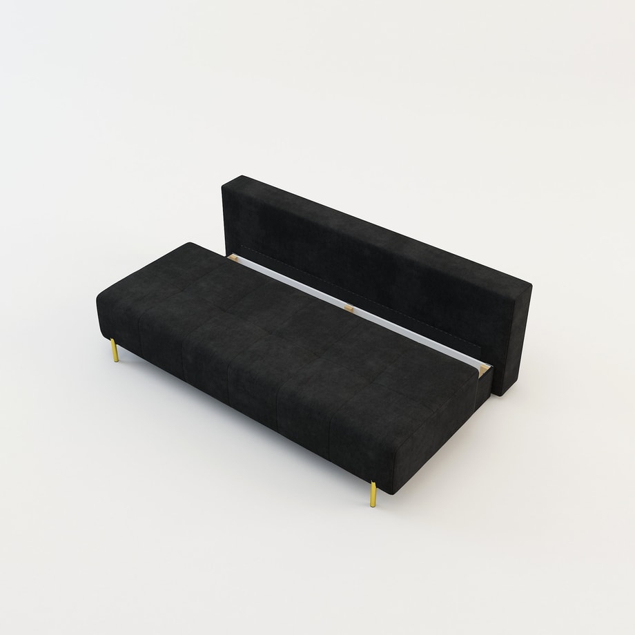 Sofa rozkładana 3-osobowa czarna ALFA - 5