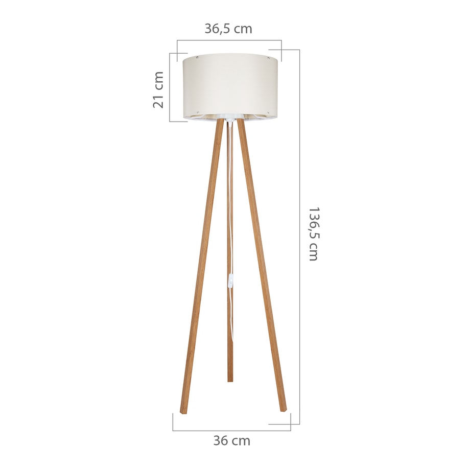 Lampa podłogowa trójnóg bambus kremowa PIKO - 7
