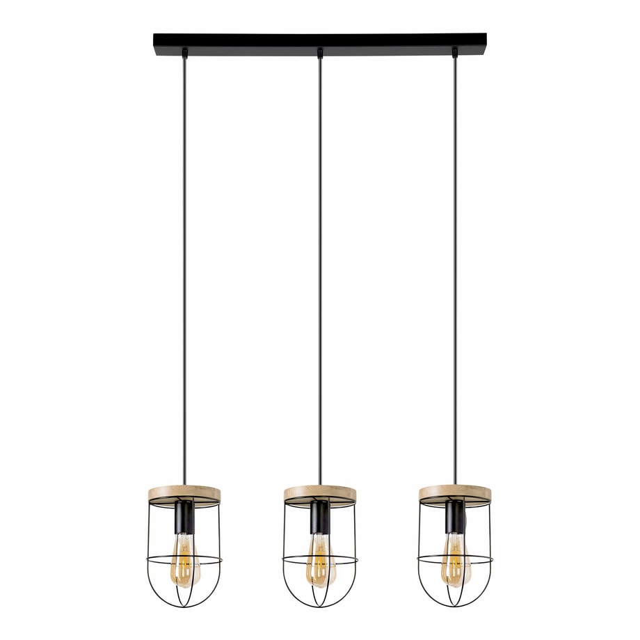 Lampa wisząca rustykalna drewno dębowe RENO III - 1