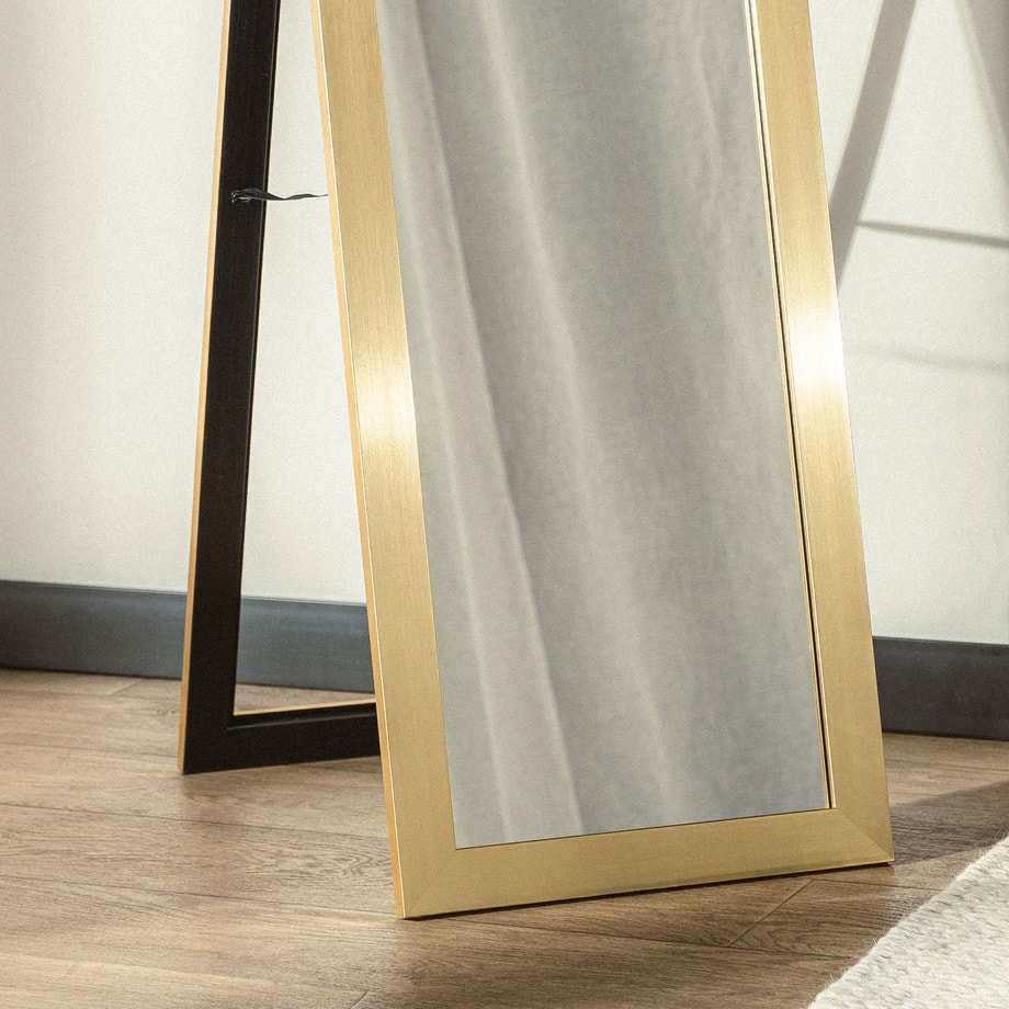 Lustro 32x152 cm stojące w złotej ramie SLIM - 3