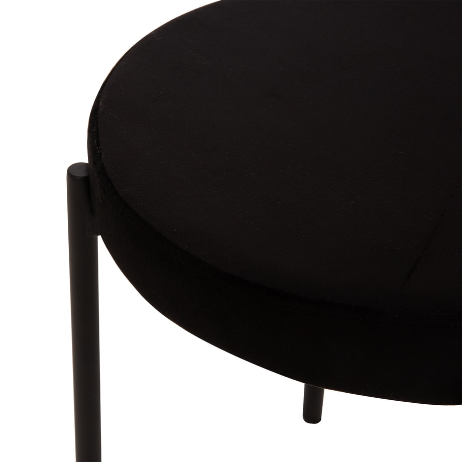 Taboret welurowy czarny ARGINO - zdjęcie 4