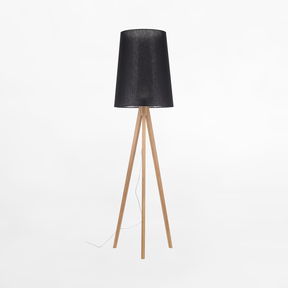 Lampa podłogowa czarny abażur WALZ - 1