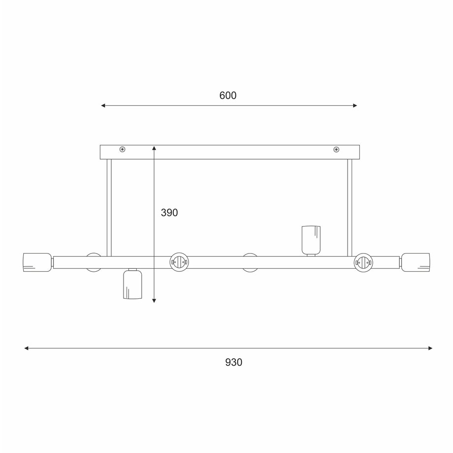 Lampa sufitowa kule czarna ASTRID VIII - 10