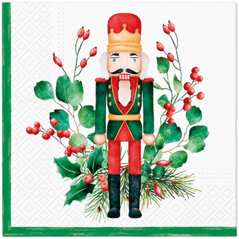 Serwetki bożonarodzeniowe COMPOSITION WITH NUTCRACKER 20 szt. - 1