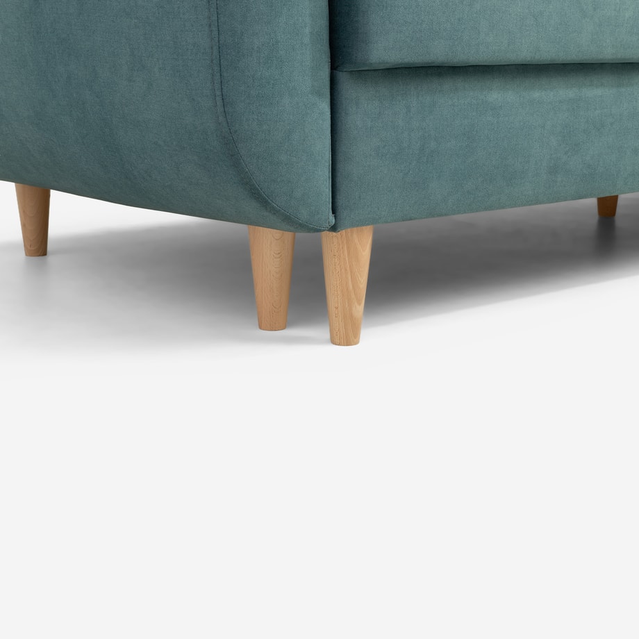 Sofa 3-osobowa rozkładana szaroniebieska LORA - 5