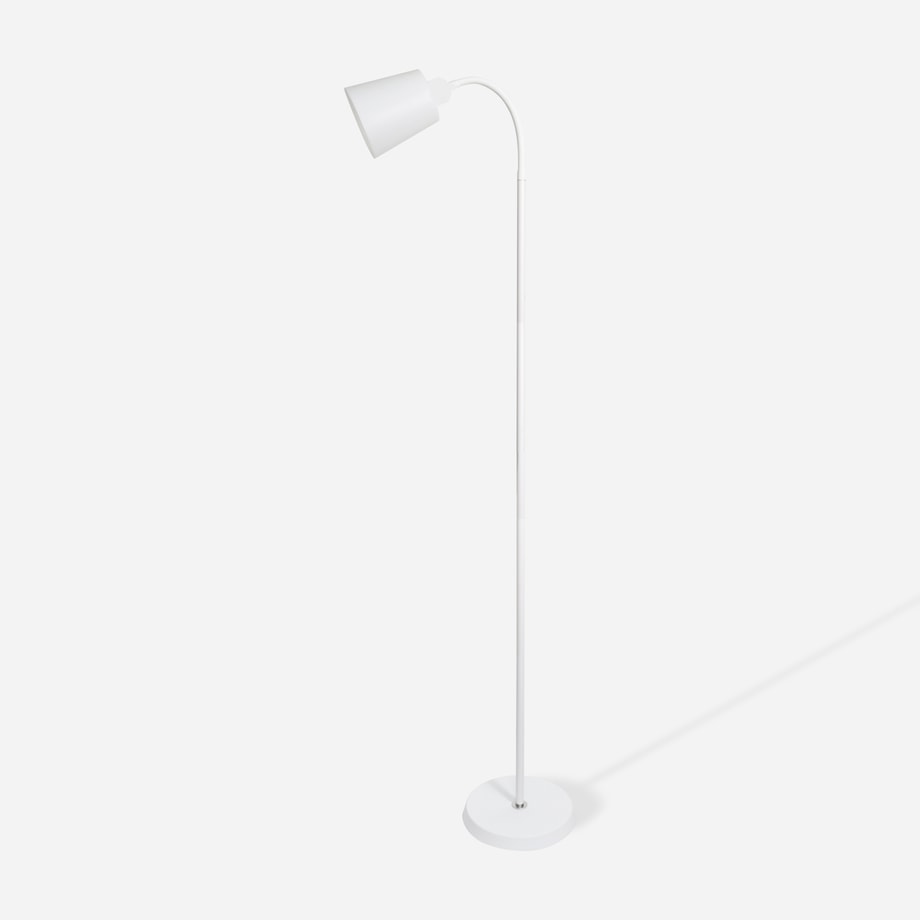 Lampa podłogowa elastyczne ramię biała ALEKS - 1
