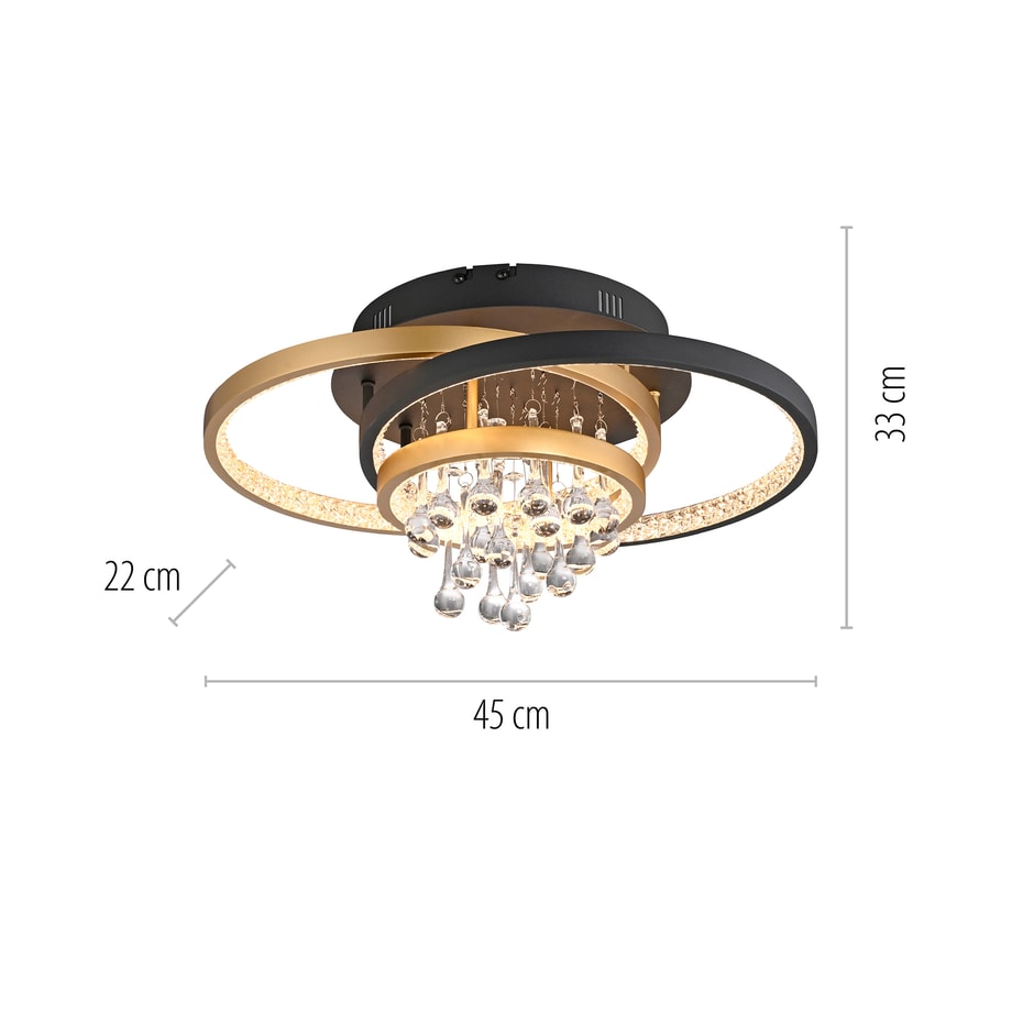 Lampa sufitowa LED czarno-złota ROTAZO - 5