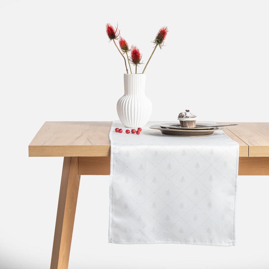 Bieżnik w choinki biały LUMINE 40x120 cm - 1