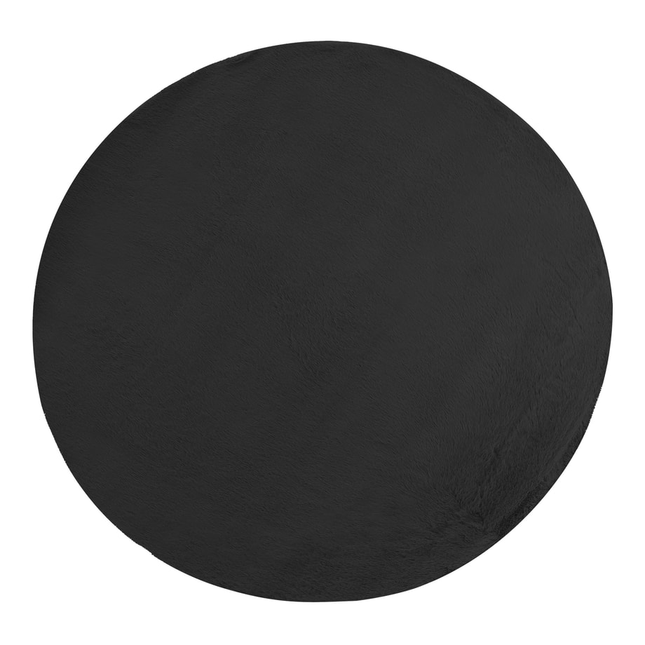 Dywan okrągły czarny RABBII 90 cm - 1