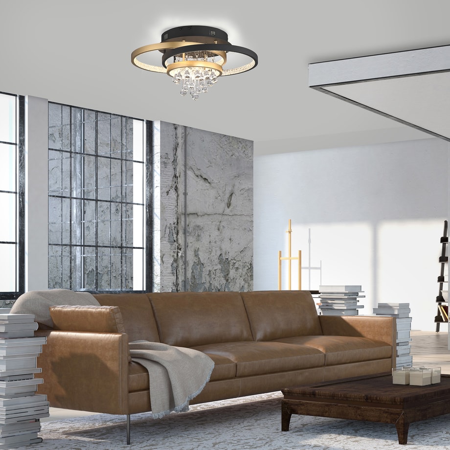 Lampa sufitowa LED czarno-złota ROTAZO - 4