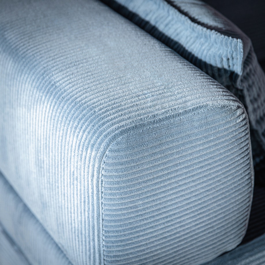 Sofa 3-osobowa z 2 pufami jasnoniebieska CITY - 5