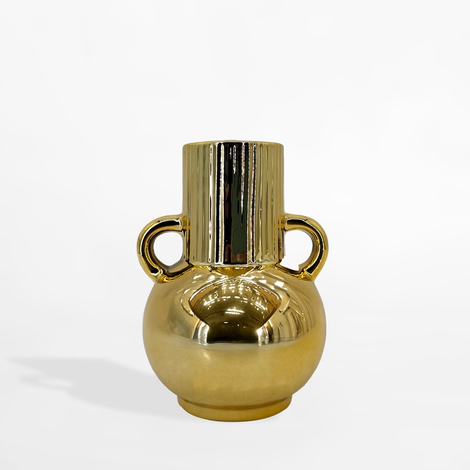 Wazon ceramiczny złoty 15 cm - 1