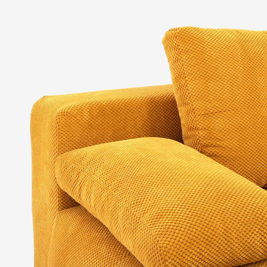 MAJA Sofa 3-osobowa rozkładana musztardowa - 3