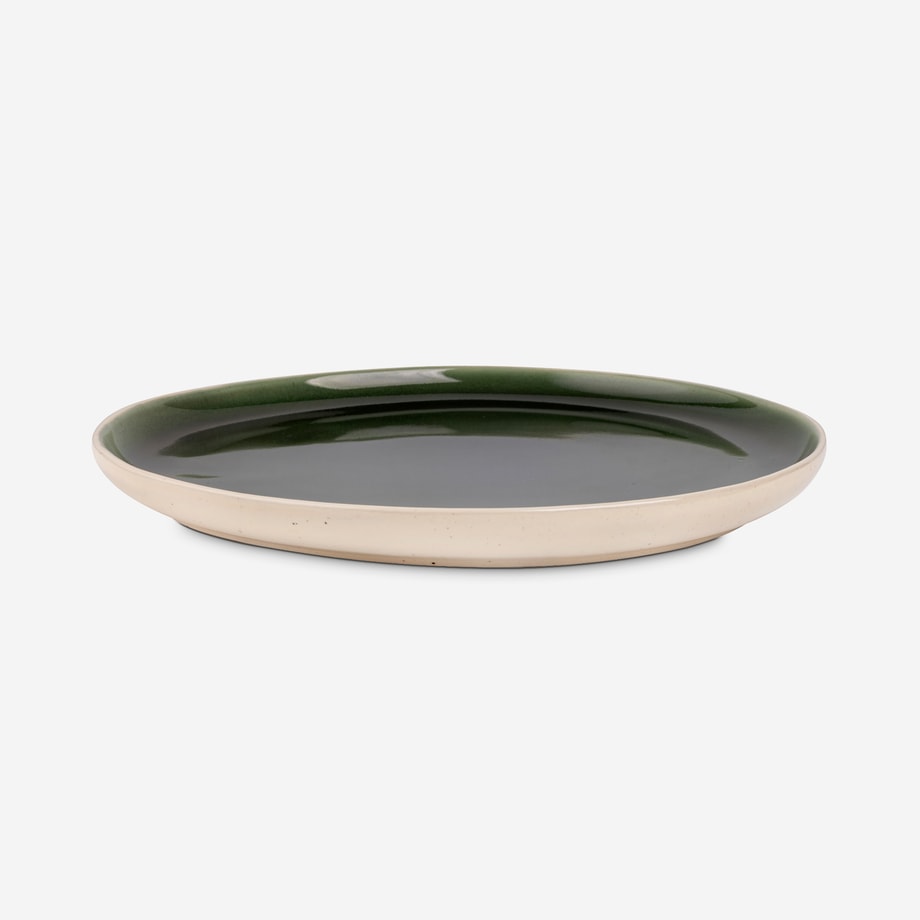 Talerz obiadowy beżowo-zielony BASILICO 26,8 cm - 1