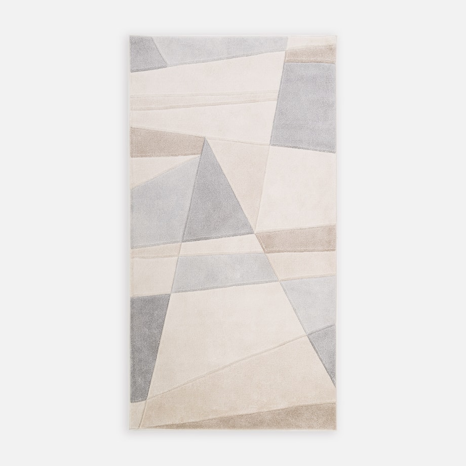 Dywan geometryczny RIVIERA kremowy, 80x150 cm - 1