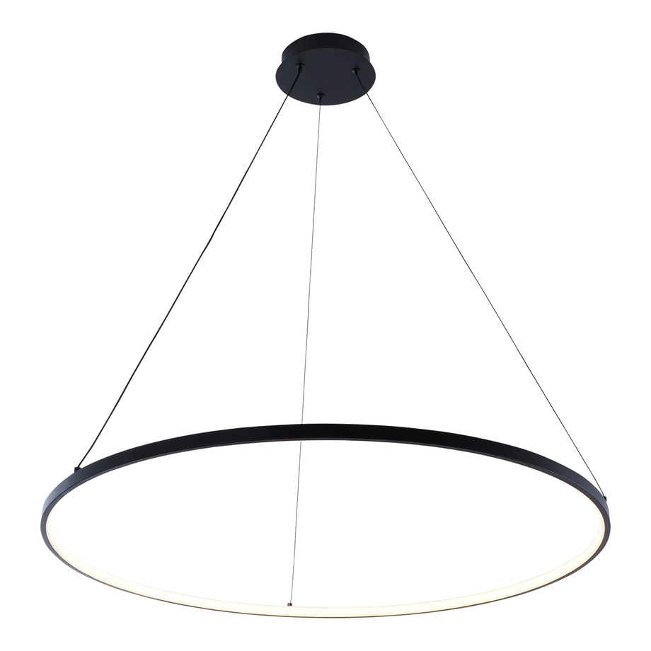 Lampa wisząca LED z pierścieniem czarna BRENO 80 cm - 1