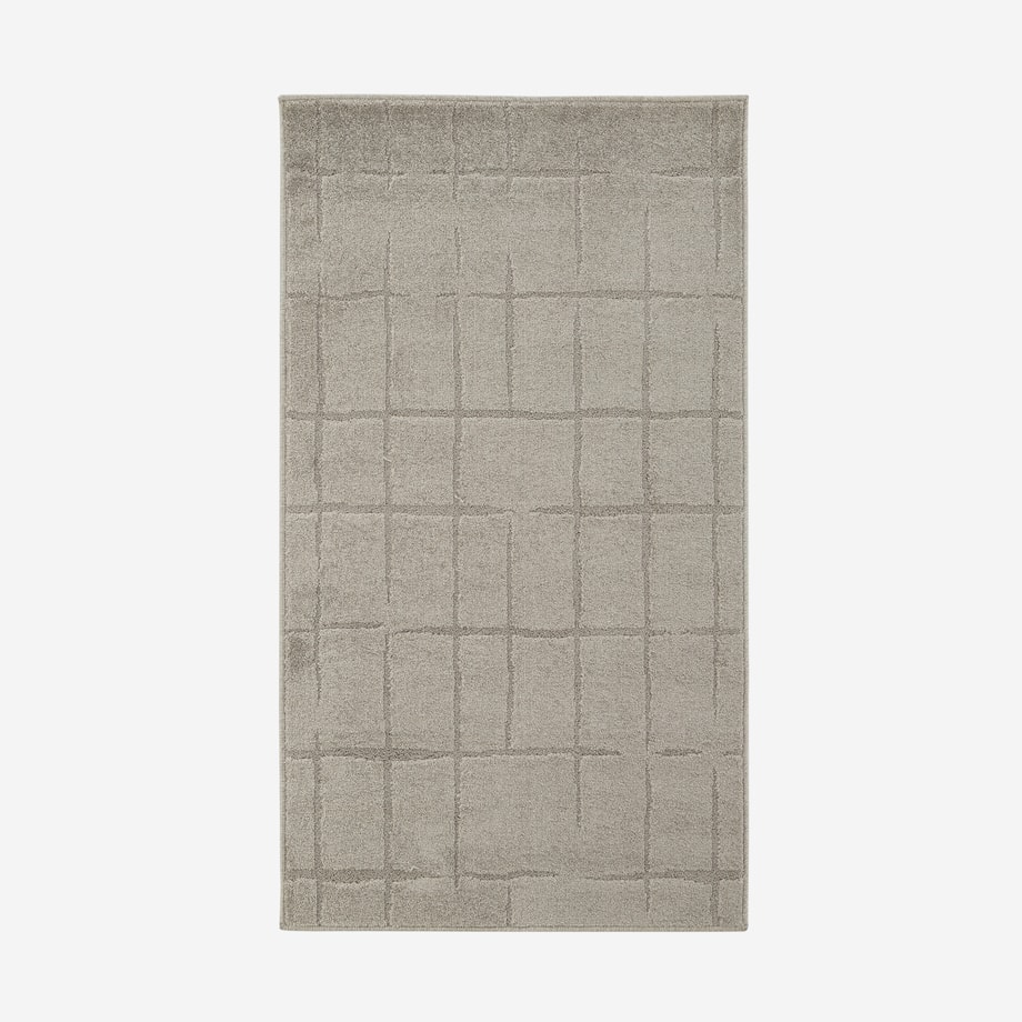 Dywan w kratę SIERRA, szary, 80x150 cm - 1