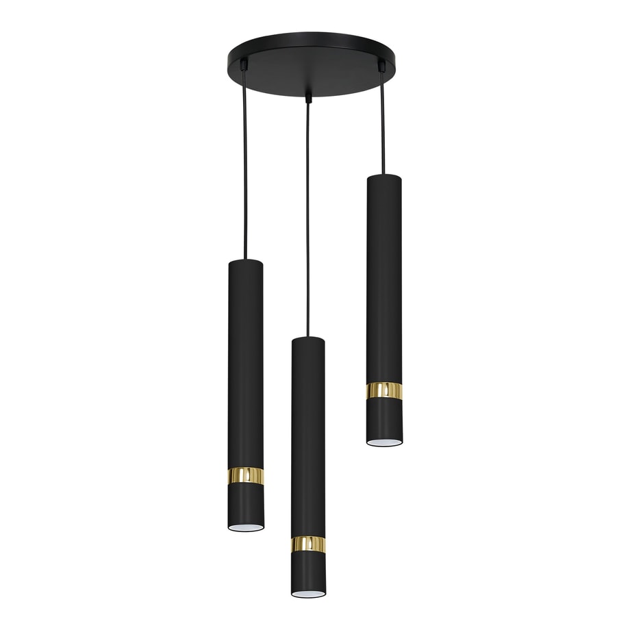 Lampa wisząca loftowa tuba czarno-złota RENO III - 1