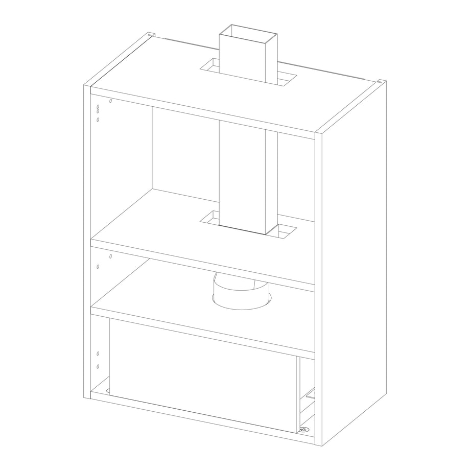 Korpus QUBIK 60x77 cm biały z czarnym okapem OKPZH19EF - 1