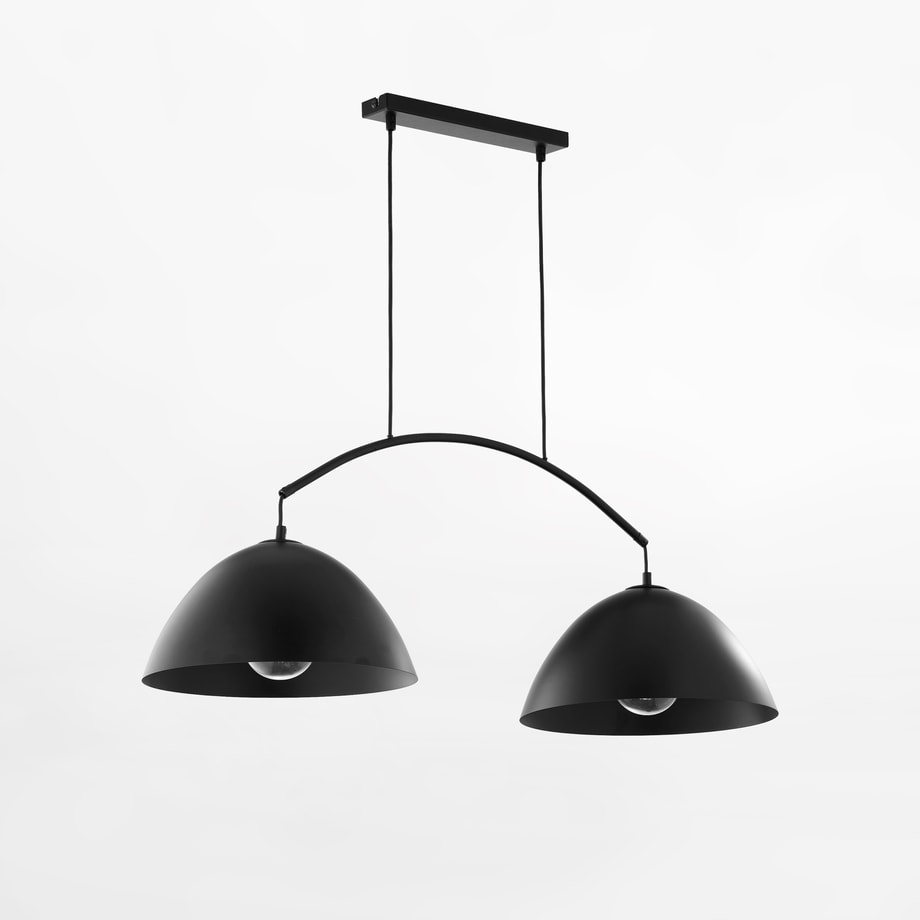 Lampa wisząca 2 klosze czarna FARO - 1