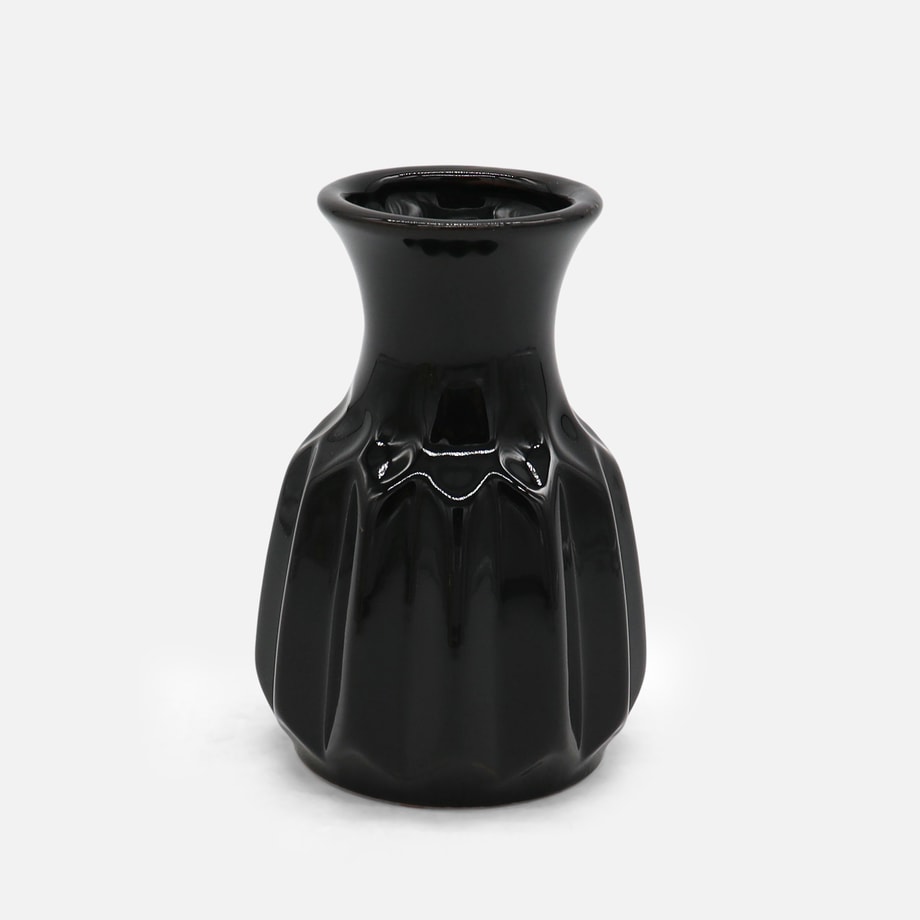 Wazon ceramiczny czarny 12 cm - 1