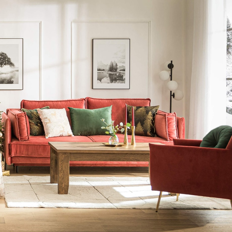 Sofa rozkładana na wysokich nóżkach ADELE - 2