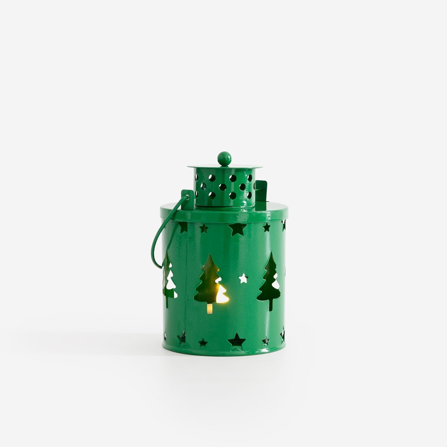 Dekoracja latarenka LED, zielona, choinki - 1
