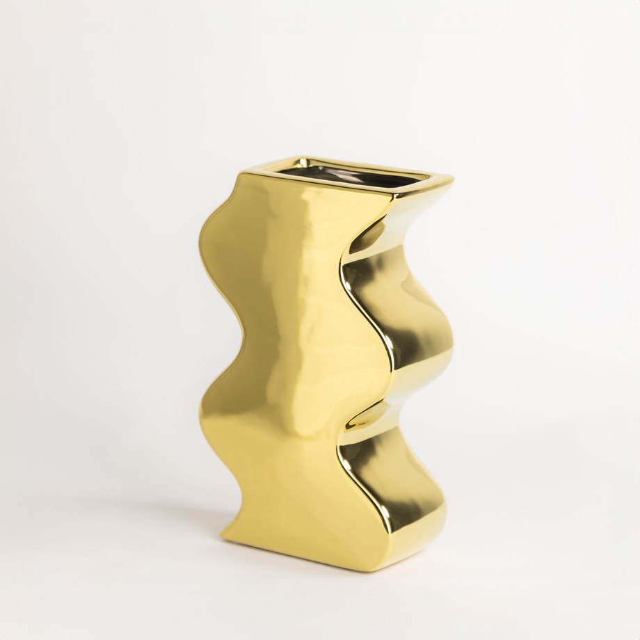 Wazon geometryczny złoty 20 cm - 1