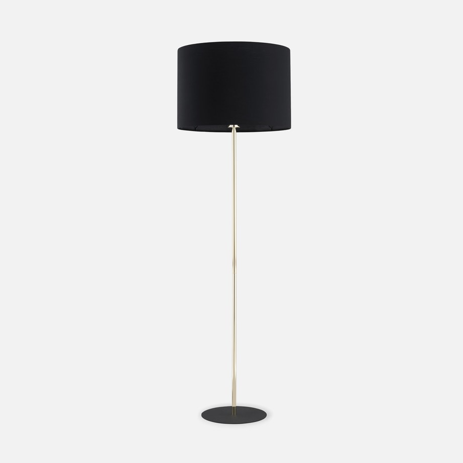 Lampa podłogowa z abażurem czarno-złota UMBERTO - 1
