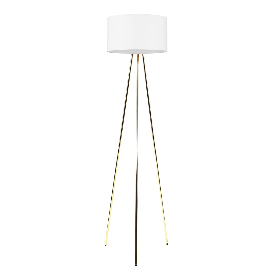 Lampa podłogowa złota abażur biały UMBERTO - 1