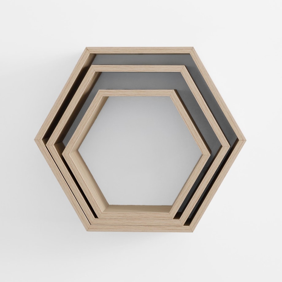 Komplet 3 szt. półek ściennych geometrycznych - 10