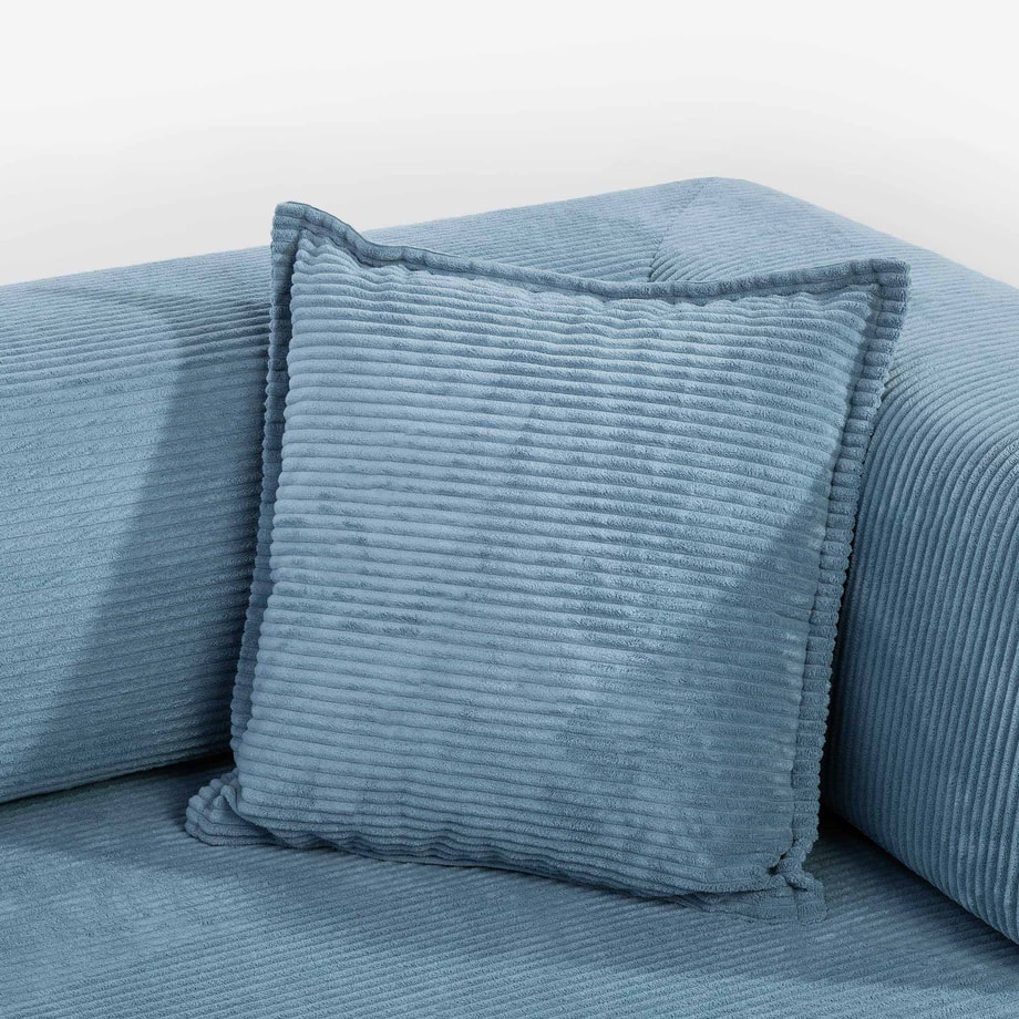Sofa 3-osobowa z 2 pufami jasnoniebieska CITY - 9