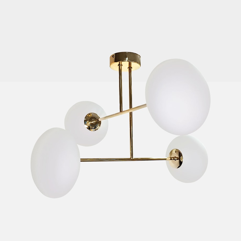 Lampa sufitowa 4 owalne klosze złota MILO 60x60 cm - 1
