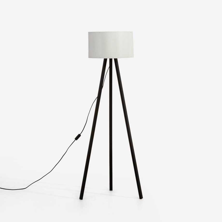 Lampa podłogowa trójnóg czarno-biała PIKO - 1