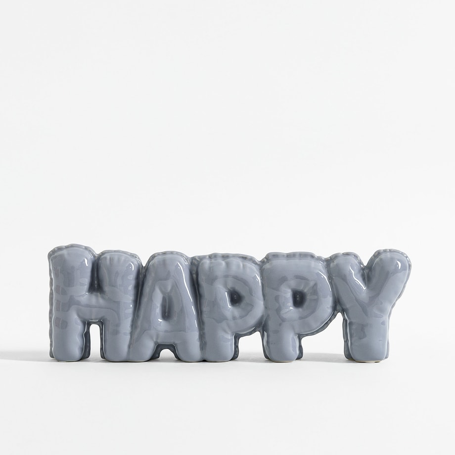 Dekoracja napis HAPPY szary - 1