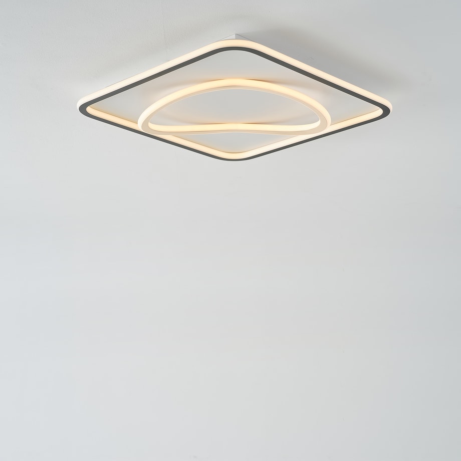 Plafon LED kwadratowy czarno-złoty LENS 50x50 cm - 1