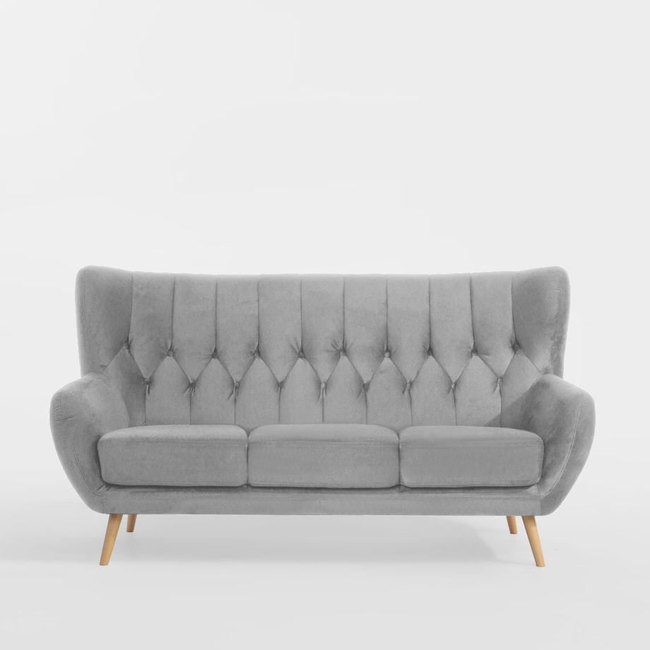 Sofa uszak 3-osobowa jasnoszara KELSO - 1