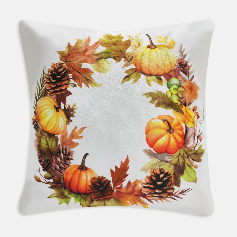 Poszewka PUMPKIN wieniec jesienny 45x45 c, - 1