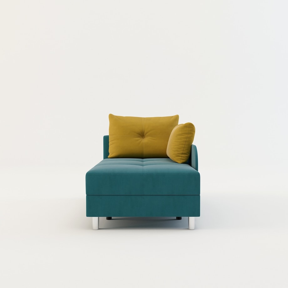Sofa rozkładana niebiesko-żółta LETTO lewa - 5