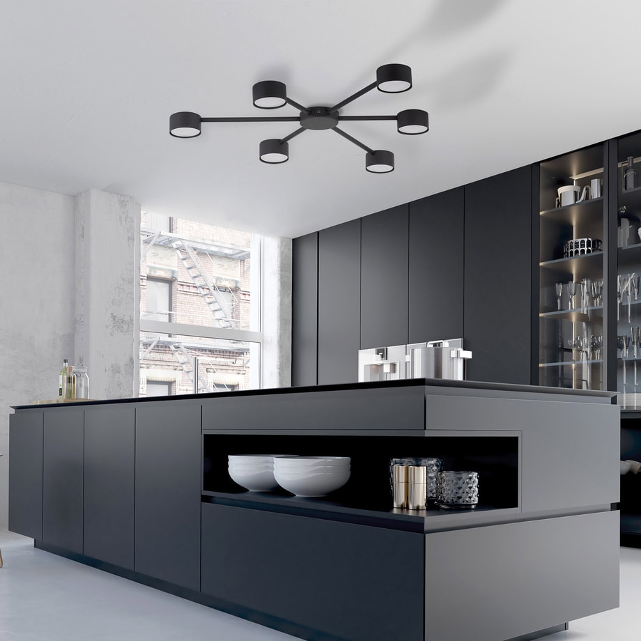 Lampa sufitowa czarna AVIA BLACK VI - 2