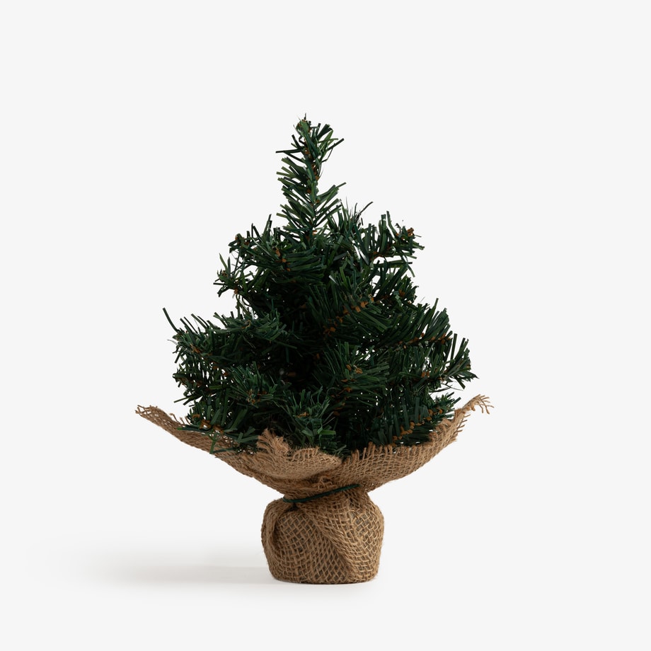 Dekoracyjna choinka w osłonce z juty 30 cm - 1